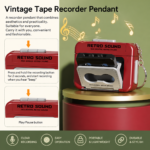 Retro Sound Voice Recorder Keychain - Mini Record & Playback Cassette - Image 2